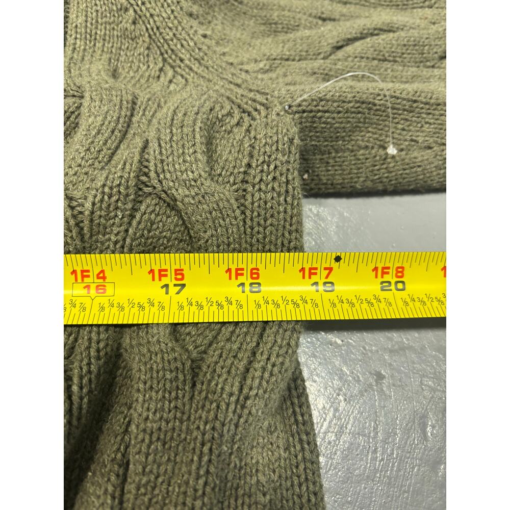 Polo Jeans Co Ralph Lauren Women’s XL Cable Knit Cardigan Green Sweater - Picture 7 of 8